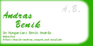 andras benik business card